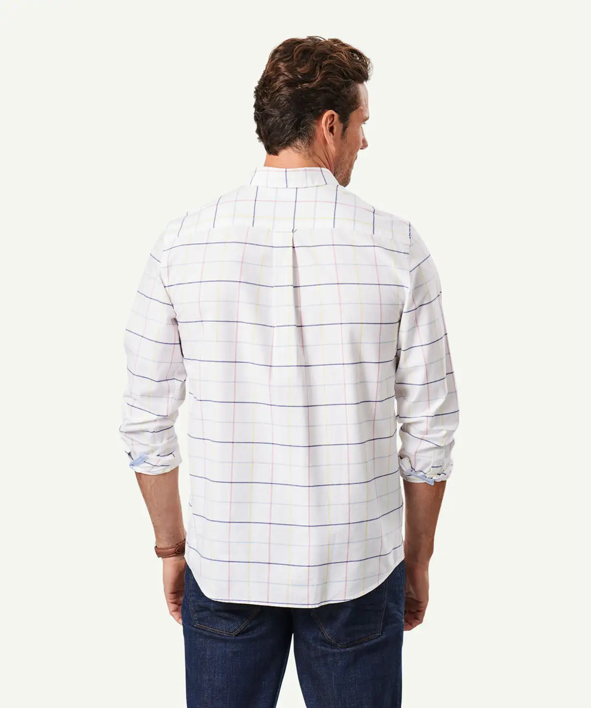 Gazman Casual Oxford Check Long Sleeve Shirt - White 5 Gazman Casual Oxford Check Long Sleeve Shirt - White - Image 3