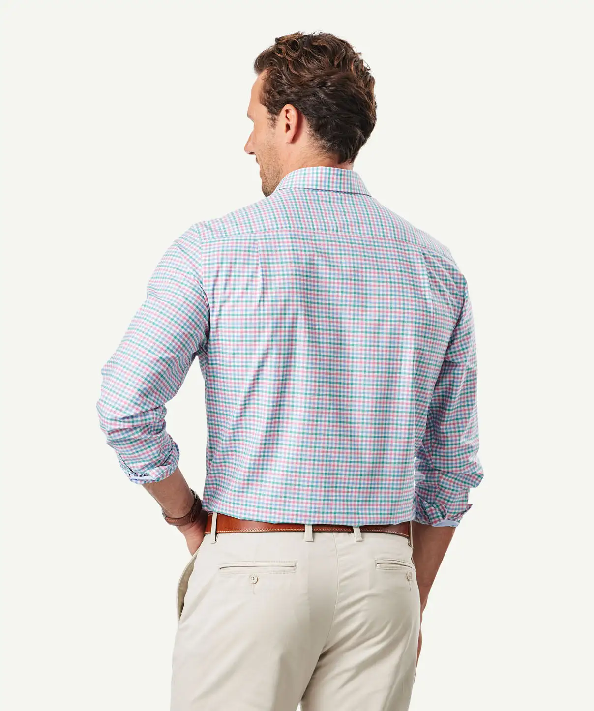 Gazman Easy Care Multi Check Long Sleeve Shirt - Pink 5 Gazman Easy Care Multi Check Long Sleeve Shirt - Pink - Image 3