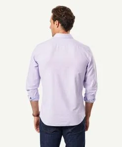 Gazman Tailored Casual Oxford Long Sleeve Shirt - Lilac -Cheap Accessories Store 3 46092