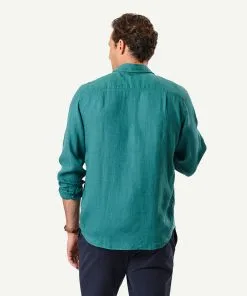 Gazman Pure French Linen Long Sleeve Shirt - Fern -Cheap Accessories Store 3 46113