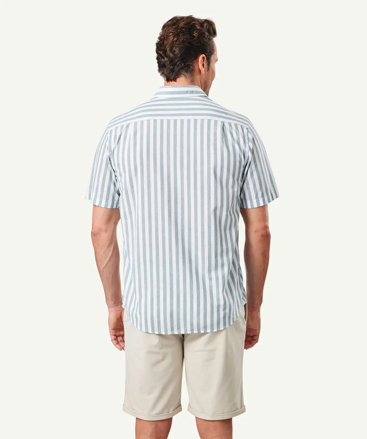 Gazman Casual Bold Melange Stripe Short Sleeve Shirt - Fern 5 Gazman Casual Bold Melange Stripe Short Sleeve Shirt - Fern - Image 3