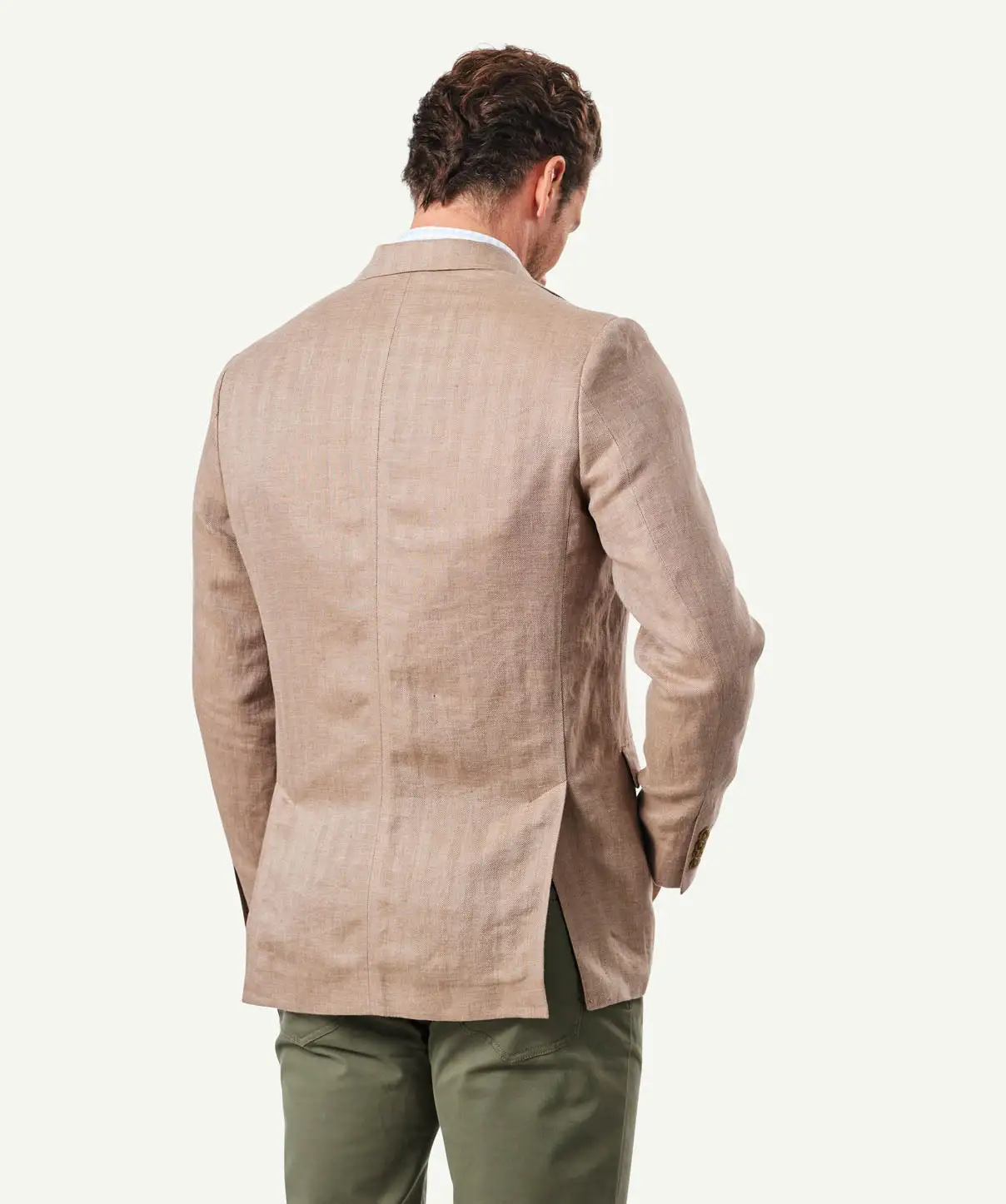 Gazman Linen Herringbone Sports Jacket - Chestnut 5 Gazman Linen Herringbone Sports Jacket - Chestnut - Image 3