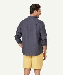 Gazman Pure French Linen Long Sleeve Shirt - Charcoal 9 Gazman Pure French Linen Long Sleeve Shirt - Charcoal -Cheap Accessories Store 3 46876