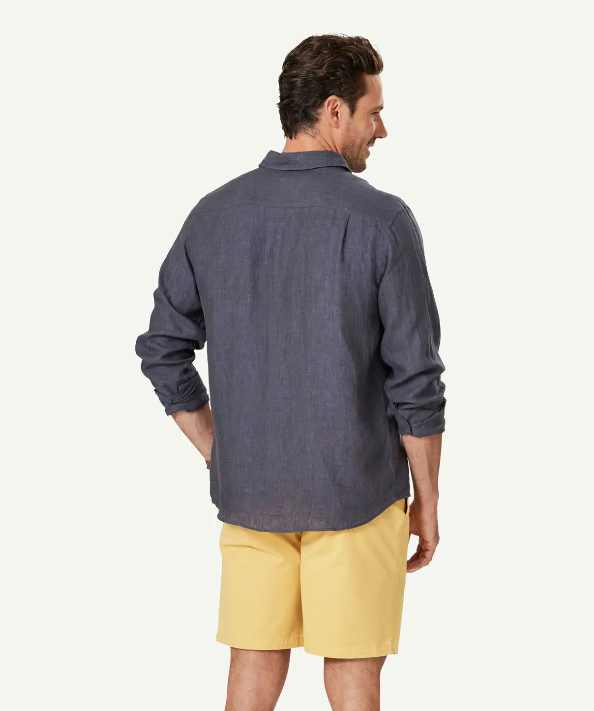 Gazman Pure French Linen Long Sleeve Shirt - Charcoal 5 Gazman Pure French Linen Long Sleeve Shirt - Charcoal - Image 3