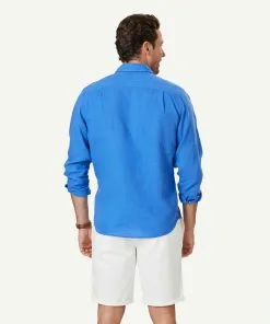 Gazman Pure French Linen Long Sleeve Shirt - Ocean -Cheap Accessories Store 3 46886
