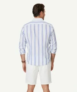 Gazman Tailored Linen Blend Stripe Long Sleeve Shirt - Pale Blue 10 Gazman Tailored Linen Blend Stripe Long Sleeve Shirt - Pale Blue -Cheap Accessories Store 3 46906