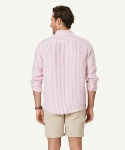 Gazman French Linen Stripe Long Sleeve Shirt - Pink 10 Gazman French Linen Stripe Long Sleeve Shirt - Pink -Cheap Accessories Store 3 47039