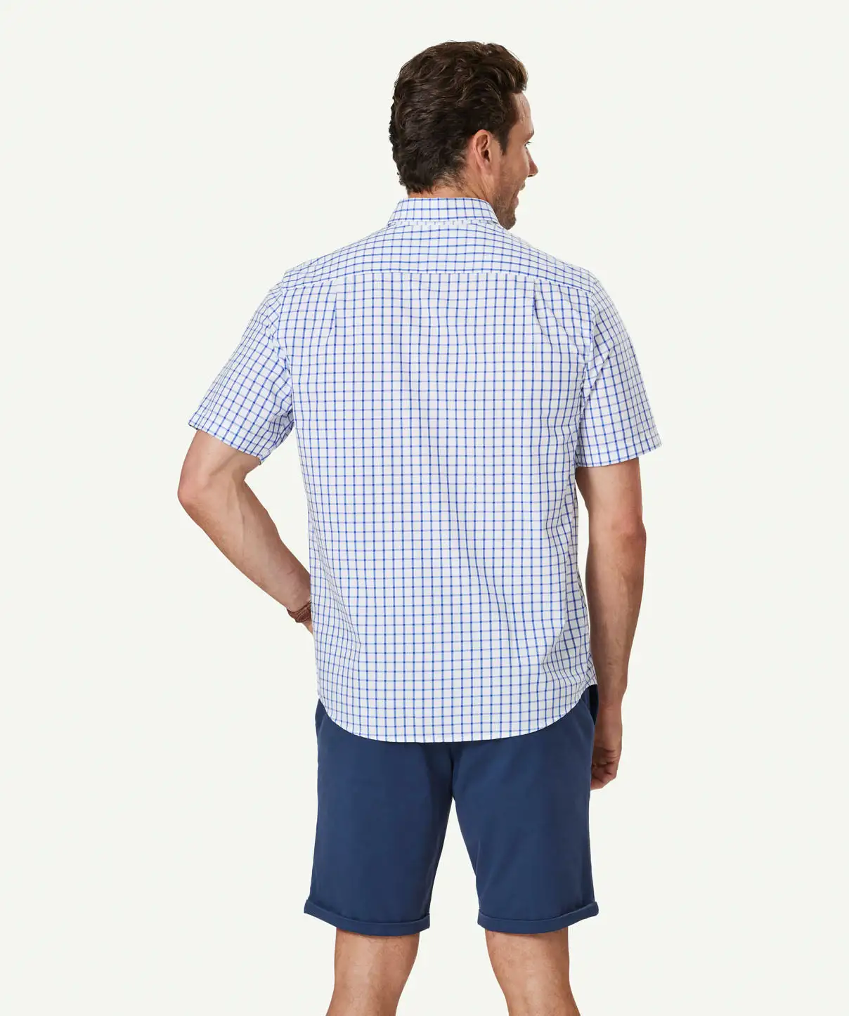 Gazman Easy Care Check Short Sleeve Shirt - White 5 Gazman Easy Care Check Short Sleeve Shirt - White - Image 3