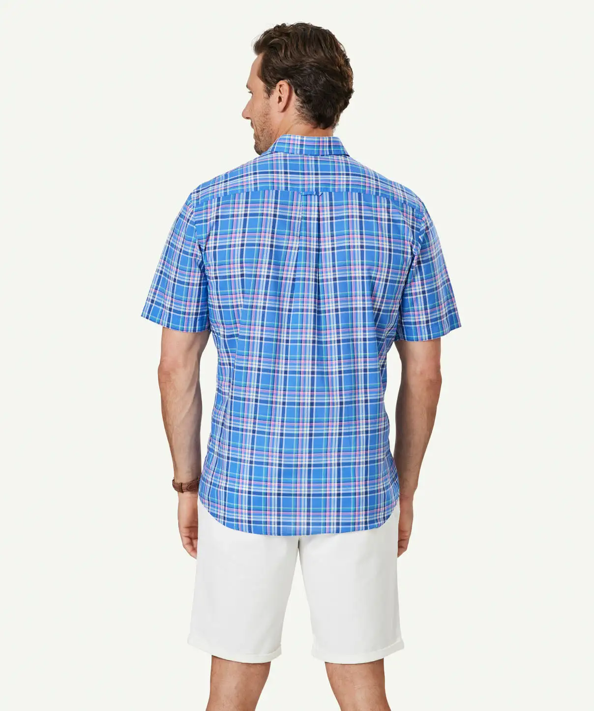 Gazman Casual Slub Multi Check Short Sleeve Shirt - Multi Check 5 Gazman Casual Slub Multi Check Short Sleeve Shirt - Multi Check - Image 3