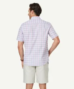 Gazman Easy Care Slub Check Short Sleeve Shirt - Pink -Cheap Accessories Store 3 47421