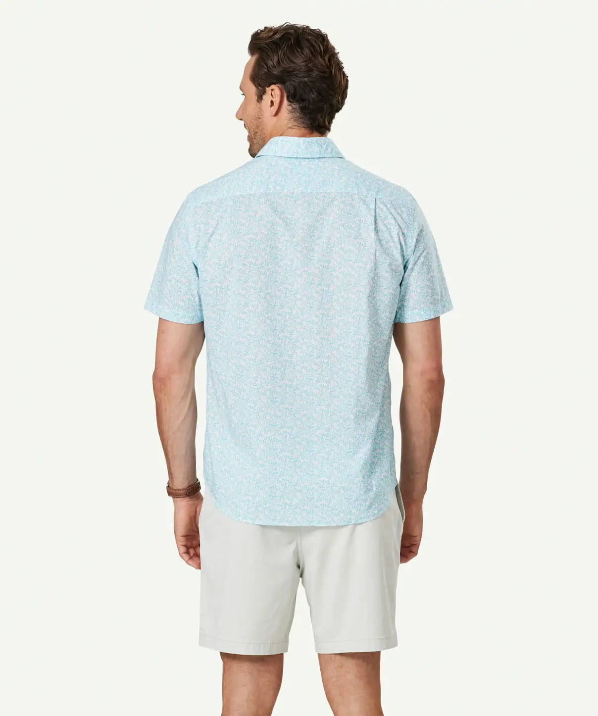 Gazman Casual Coral Print Short Sleeve Shirt - Light Aqua 4 Gazman Casual Coral Print Short Sleeve Shirt - Light Aqua - Image 2