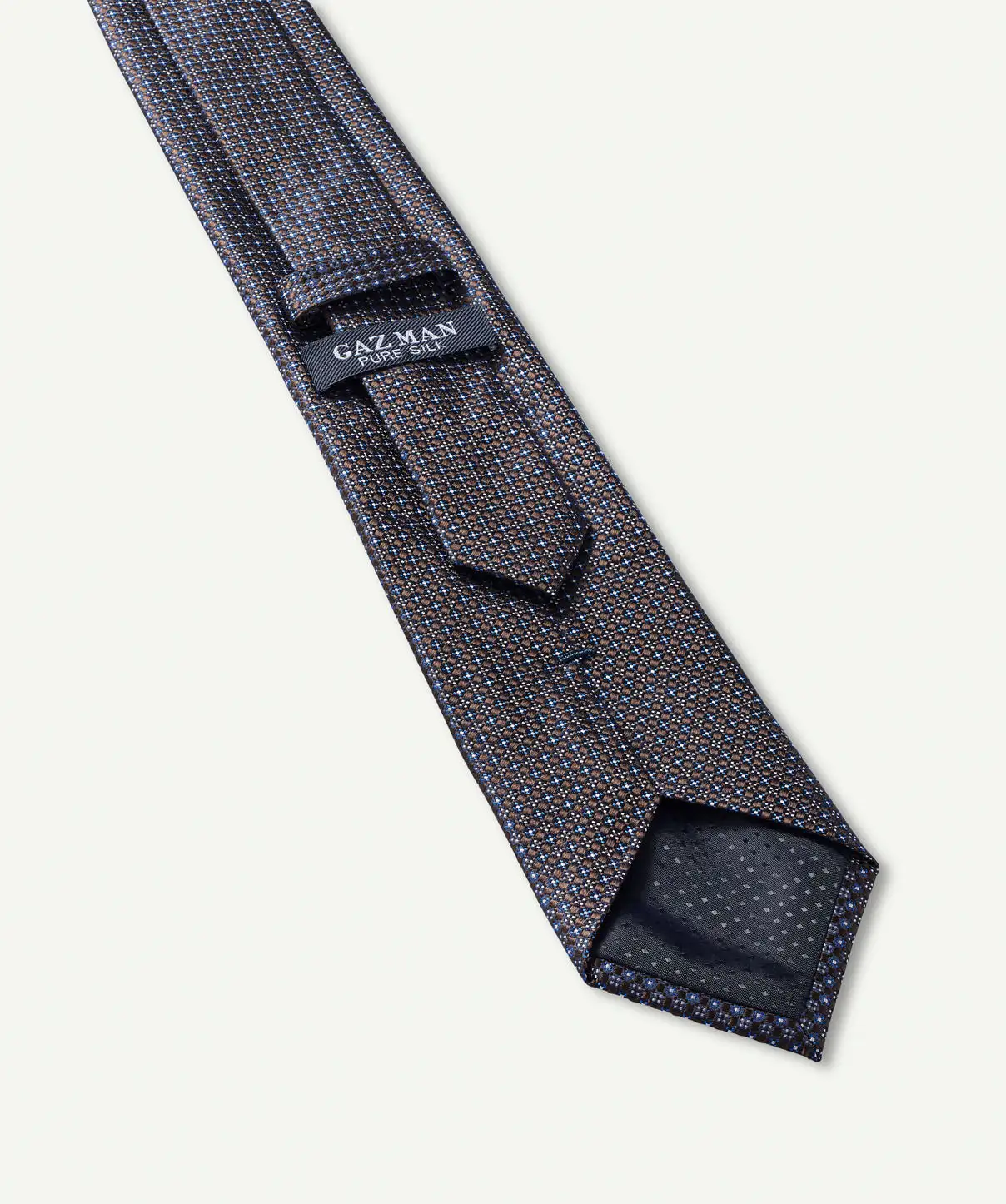 Gazman Silk Mini Geo Tie - Chocolate 4 Gazman Silk Mini Geo Tie - Chocolate - Image 2