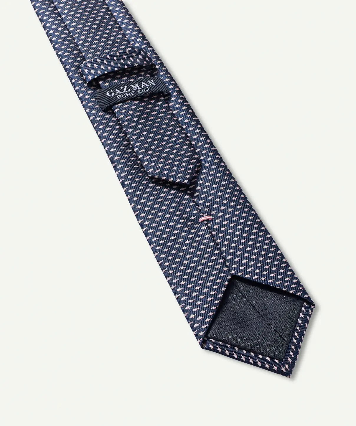 Gazman Silk Fish Print Tie - Navy 4 Gazman Silk Fish Print Tie - Navy - Image 2
