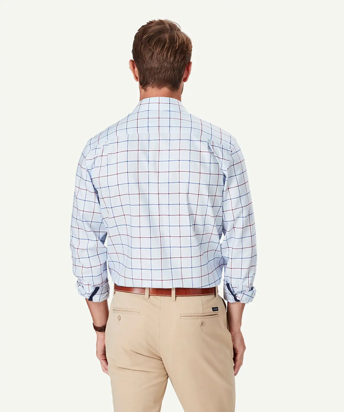 Gazman Non-Iron Twill Check Long Sleeve Shirt - Pale Blue 5 Gazman Non-Iron Twill Check Long Sleeve Shirt - Pale Blue - Image 3