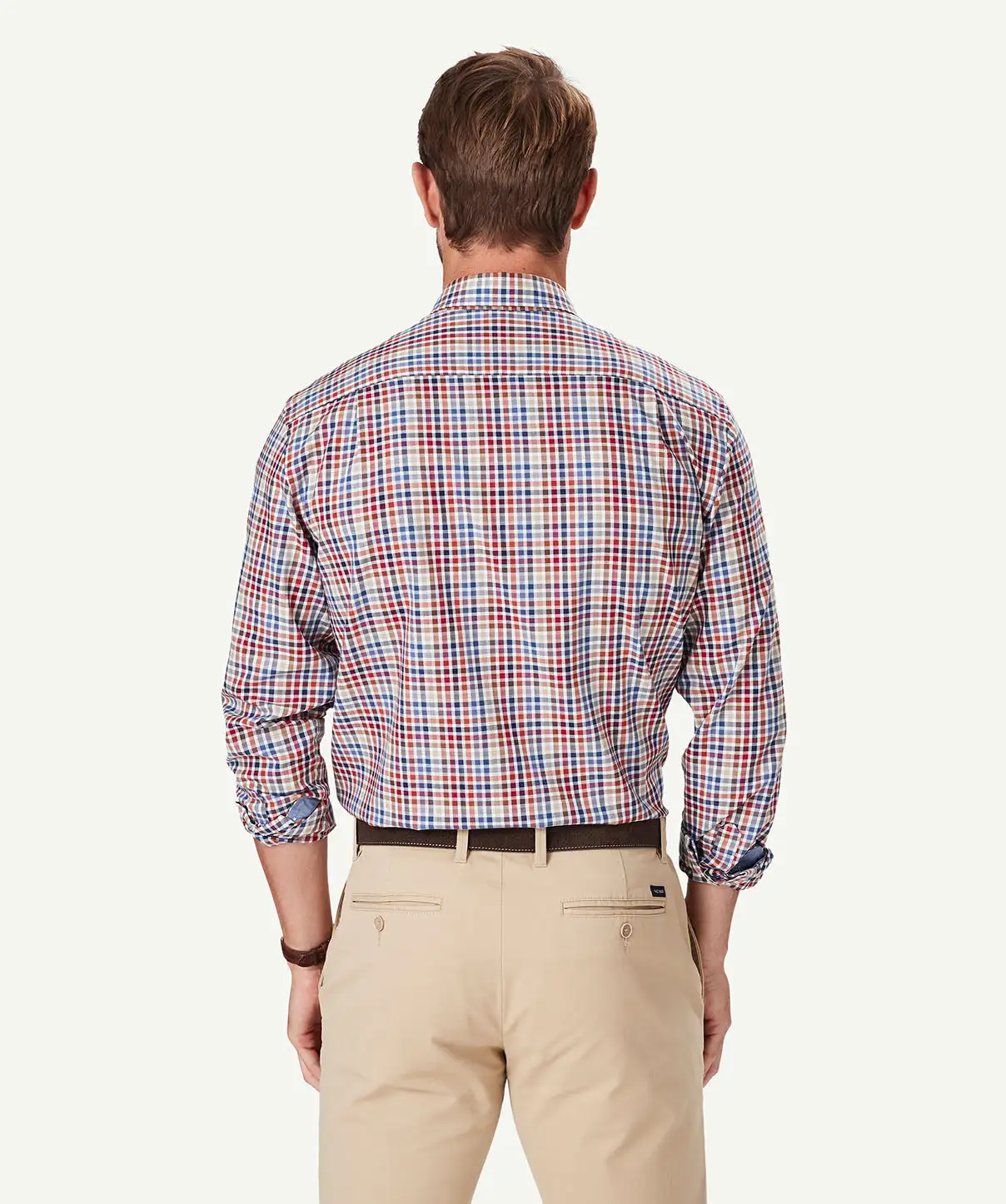 Gazman Easy Care Herringbone Check Long Sleeve Shirt - Multi Check 5 Gazman Easy Care Herringbone Check Long Sleeve Shirt - Multi Check - Image 3