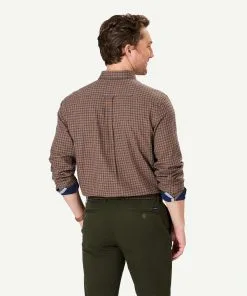 Gazman Casual Double Faced Check Long Sleeve Shirt - Fawn -Cheap Accessories Store 3 48574