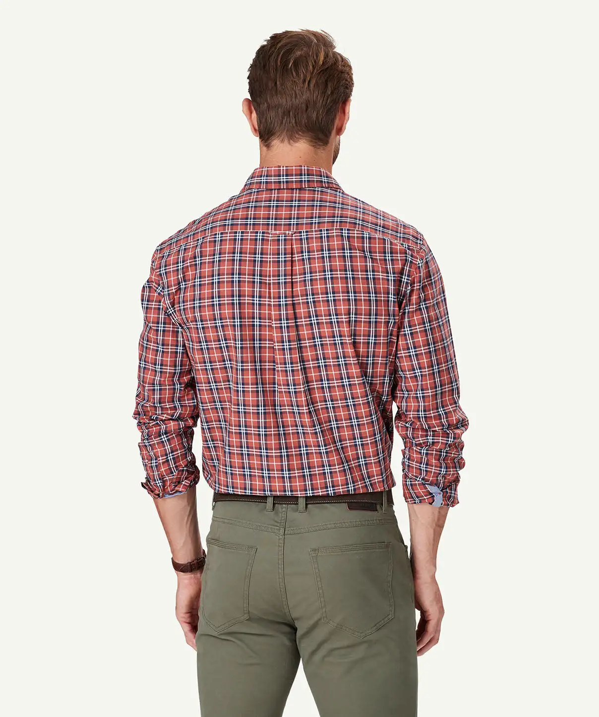 Gazman Casual Plaid Check Long Sleeve Shirt - Brick 4 Gazman Casual Plaid Check Long Sleeve Shirt - Brick - Image 2