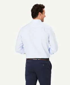 Gazman Casual Geo Print Long Sleeve Shirt - Pale Blue -Cheap Accessories Store 3 48625