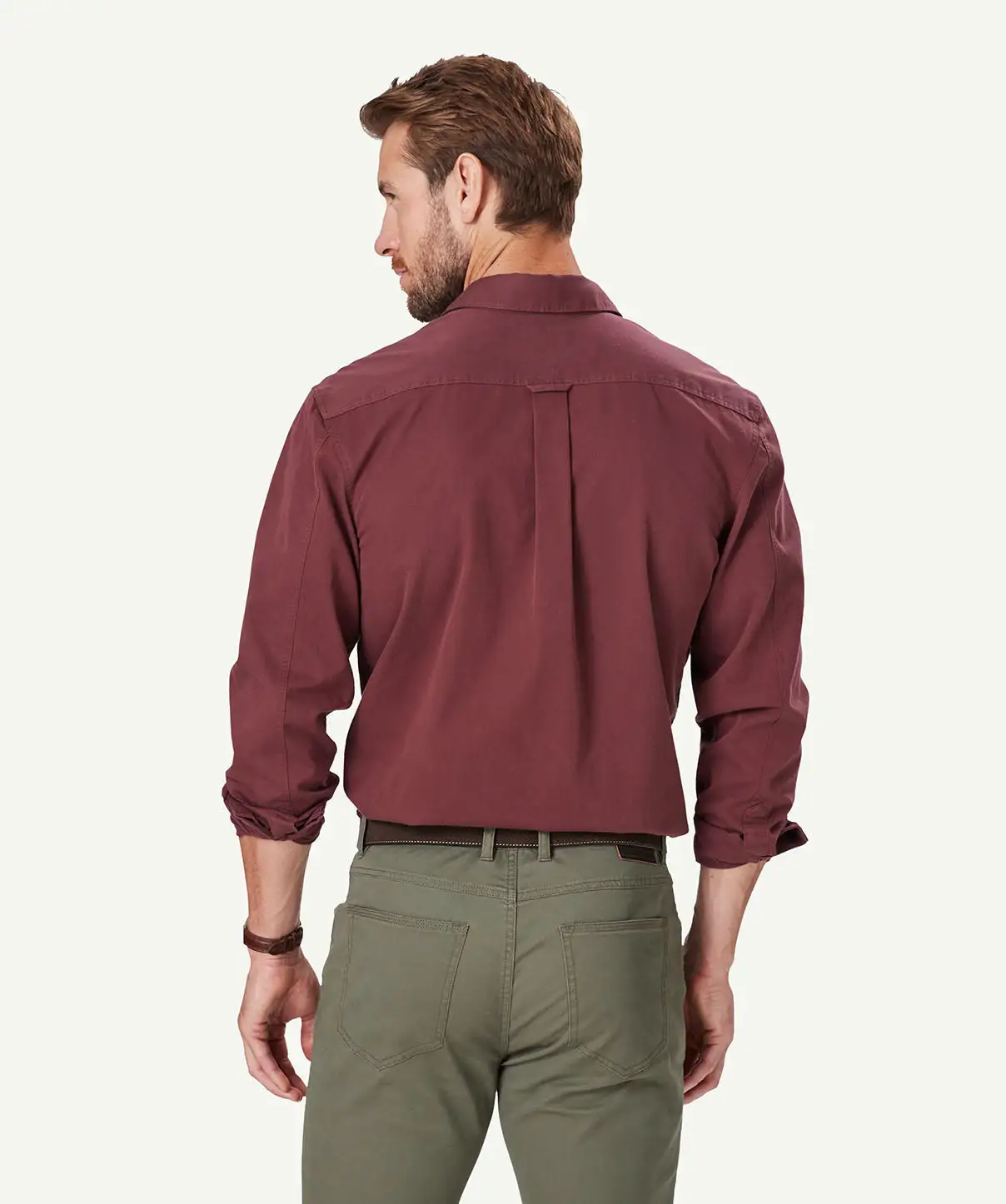 Gazman Authentic Twill Long Sleeve Shirt - Wine 5 Gazman Authentic Twill Long Sleeve Shirt - Wine - Image 3