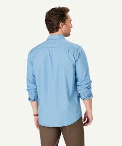 Gazman Indigo Twill Long Sleeve Shirt - Indigo -Cheap Accessories Store 3 48644