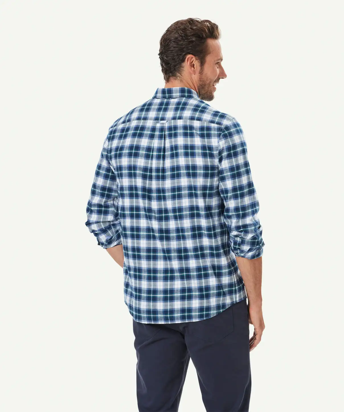 Gazman Brushed Twill Check Long Sleeve Shirt - Slate 5 Gazman Brushed Twill Check Long Sleeve Shirt - Slate - Image 3