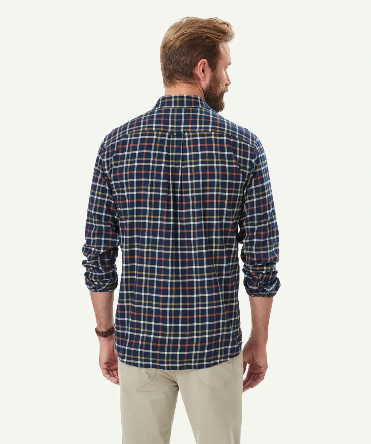 Gazman Brushed Twill Check Long Sleeve Shirt - Navy 5 Gazman Brushed Twill Check Long Sleeve Shirt - Navy - Image 3