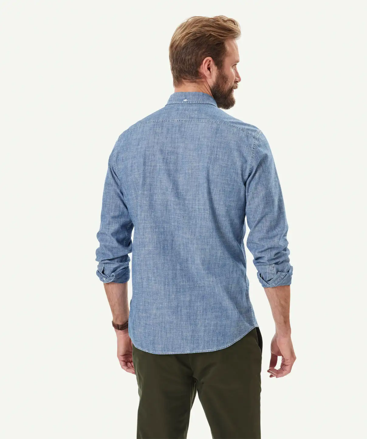 Gazman Tailored Casual Chambray Long Sleeve Shirt - Chambray 5 Gazman Tailored Casual Chambray Long Sleeve Shirt - Chambray - Image 3