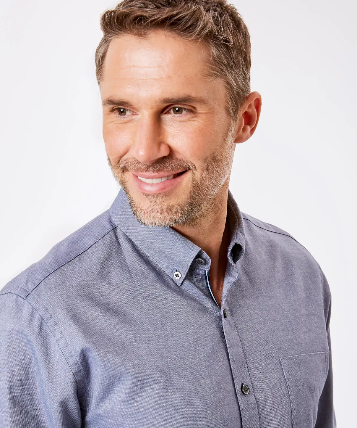 Gazman Tailored Fit Casual Oxford Shirt - Chambray 5 Gazman Tailored Fit Casual Oxford Shirt - Chambray - Image 3