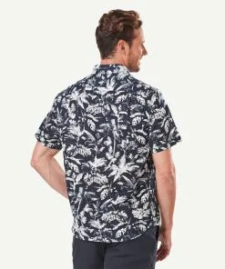 Gazman Linen Blend Palm Printed Short Sleeve Shirt - Navy 8 Gazman Linen Blend Palm Printed Short Sleeve Shirt - Navy -Cheap Accessories Store 3 0b6e0347 15d0 42b2 a868 4b419f27276b