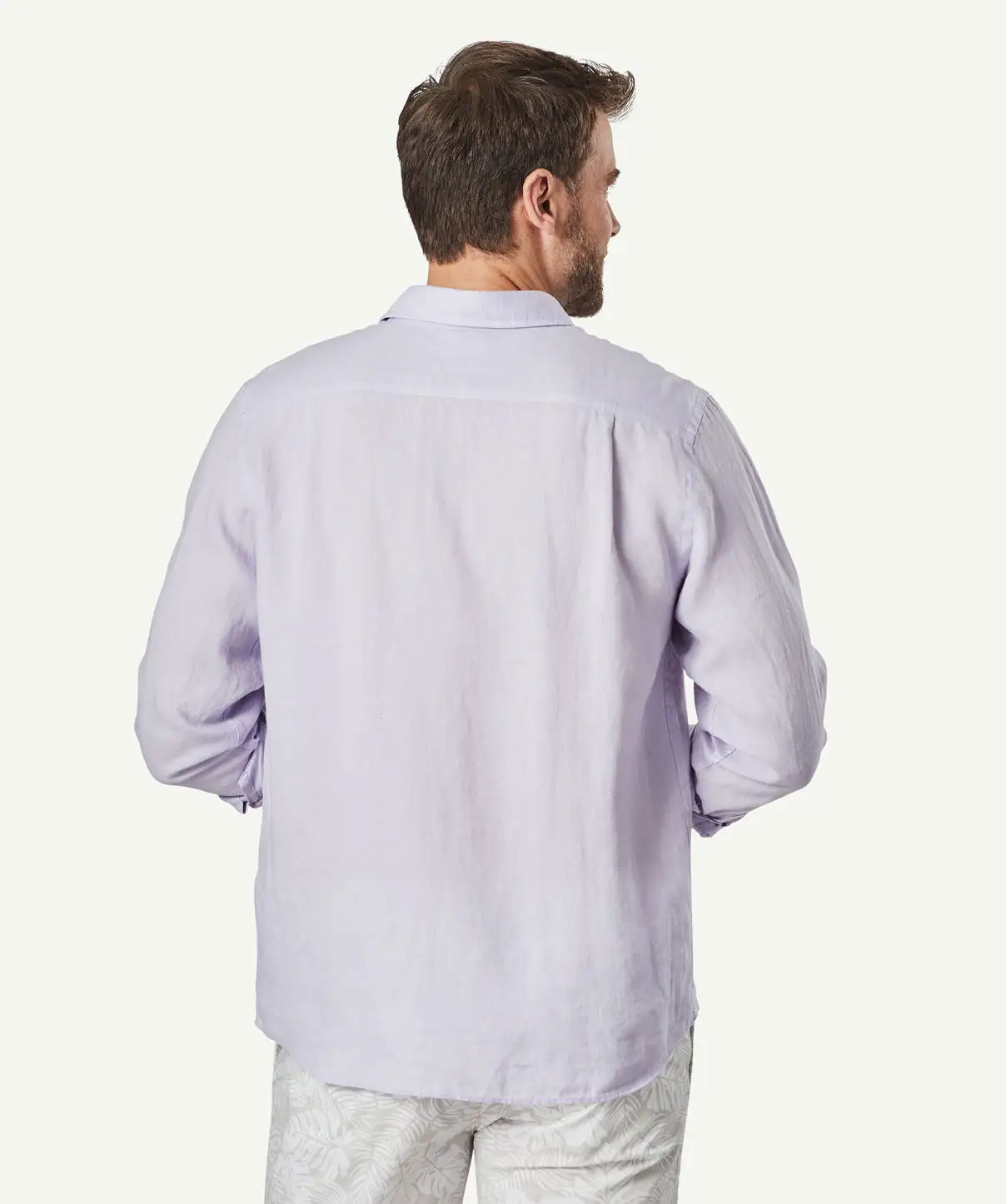 Gazman Linen Plain Long Sleeve Shirt - Lilac 5 Gazman Linen Plain Long Sleeve Shirt - Lilac - Image 3
