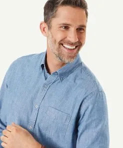 Gazman True Indigo Chambray Shirt - Denim -Cheap Accessories Store 3 1fceca94 d020 4d65 9863 c55cb796a380