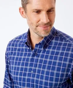 Gazman Easy Care Oxford Check Shirt - Royal -Cheap Accessories Store 3 26421cab c6a7 4344 8261 729c03291d38