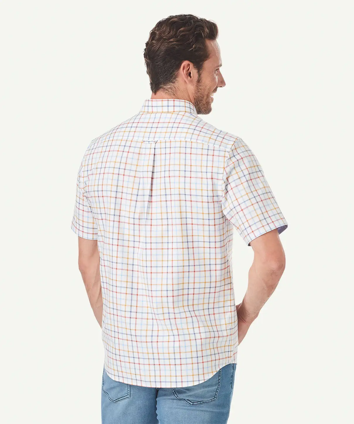 Gazman Easy Care Oxford Check Short Sleeve Shirt - Multi Check 5 Gazman Easy Care Oxford Check Short Sleeve Shirt - Multi Check - Image 3