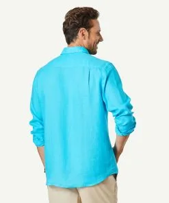 Gazman Linen Plain Long Sleeve Shirt - Cayman Blue -Cheap Accessories Store 3 3a7fd762 e4df 4cdb 97c9 c1682dfdd804