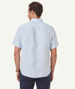 Gazman Linen Plain Short Sleeve Shirt - Sky Blue -Cheap Accessories Store 3 431181d3 c882 4d70 a793 d74955458c0d