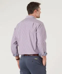 Gazman Easy Care Oxford Stripe Shirt - Mauve -Cheap Accessories Store 3 43c3d7d9 3a96 40a1 83d5 2543f7194d02