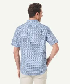 Gazman Smart Circle Geo Print Short Sleeve Shirt - Blue -Cheap Accessories Store 3 45e399d4 7936 49ae abf8 12d8d06e608a