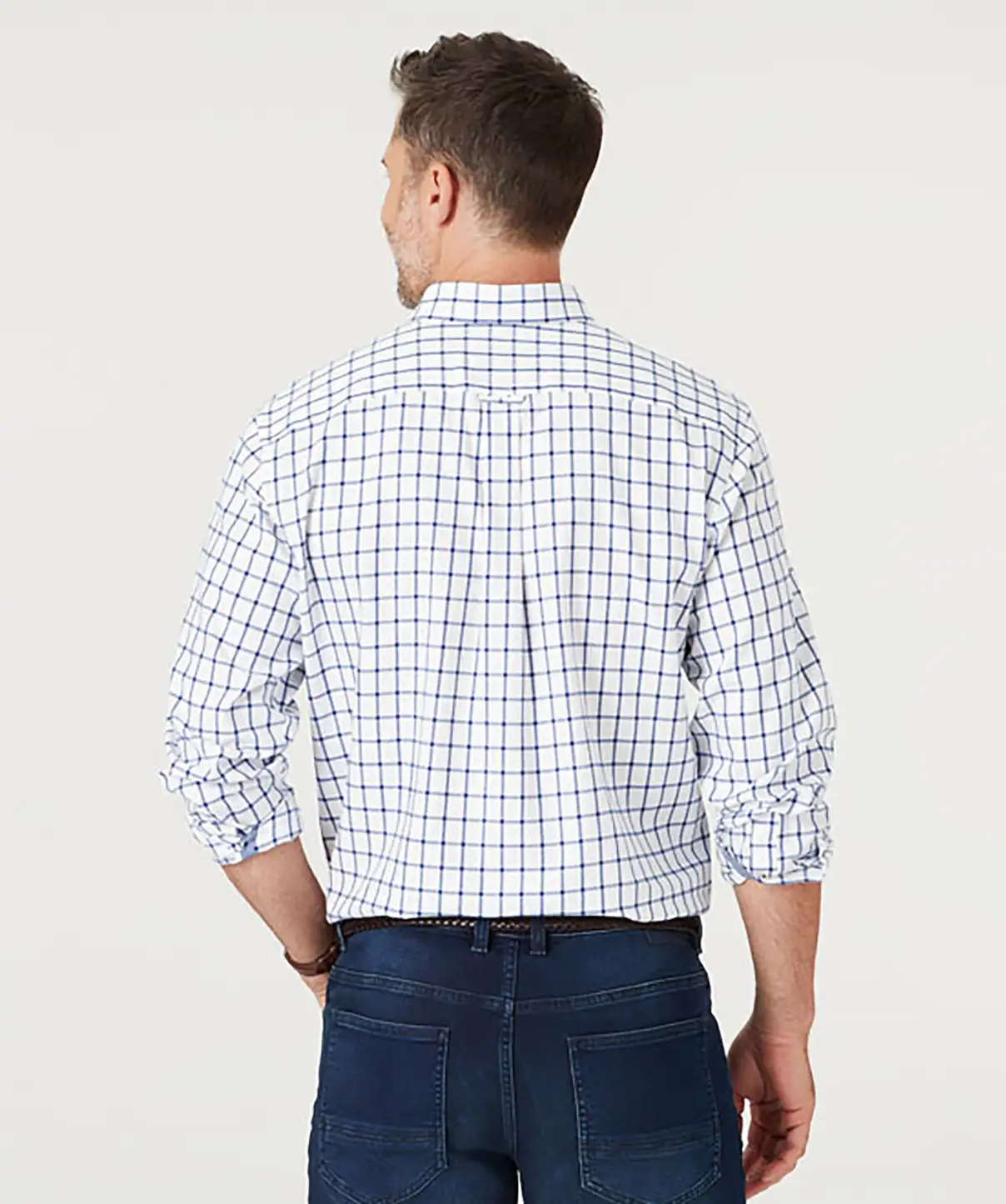 Gazman Brushed Twill Check Shirt - White 5 Gazman Brushed Twill Check Shirt - White - Image 3