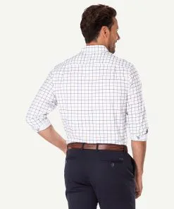 Gazman Easy Care Twill Check Long Sleeve Shirt - White -Cheap Accessories Store 3 530927c1 854b 43c5 a17d c58bab1d69fa