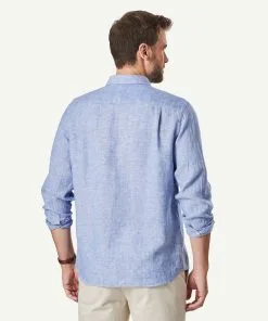 Gazman Linen Plain Long Sleeve Shirt - Nightshade -Cheap Accessories Store 3 62b65798 c987 46ea b9c9 21aad3904308