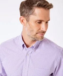 Gazman Easy Care Stretch Gingham Shirt - Lilac -Cheap Accessories Store 3 6a19e69d 64c4 451f b92d af6e39d09e43