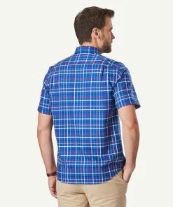 Gazman Easy Care Oxford Check Short Sleeve Shirt - Navy -Cheap Accessories Store 3 6add3f52 9ceb 42a7 ac75 6cfbf5c45be5