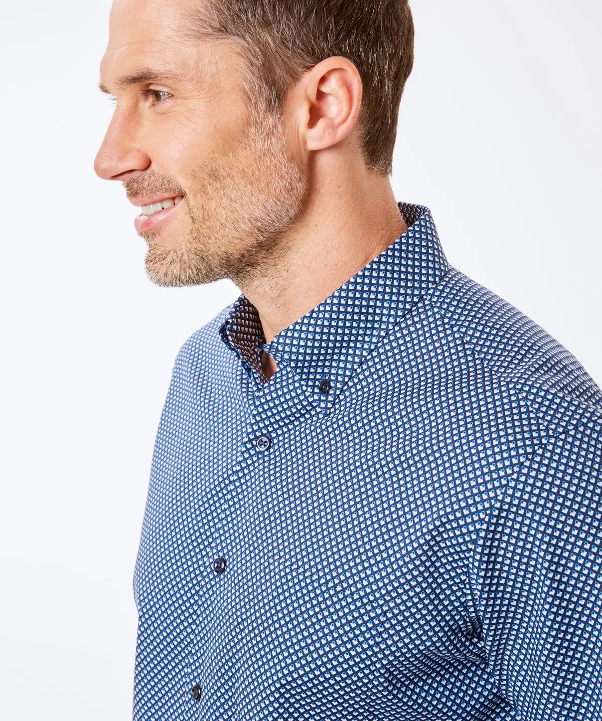 Gazman Geometric Print Short Sleeve Shirt - Navy 5 Gazman Geometric Print Short Sleeve Shirt - Navy - Image 3