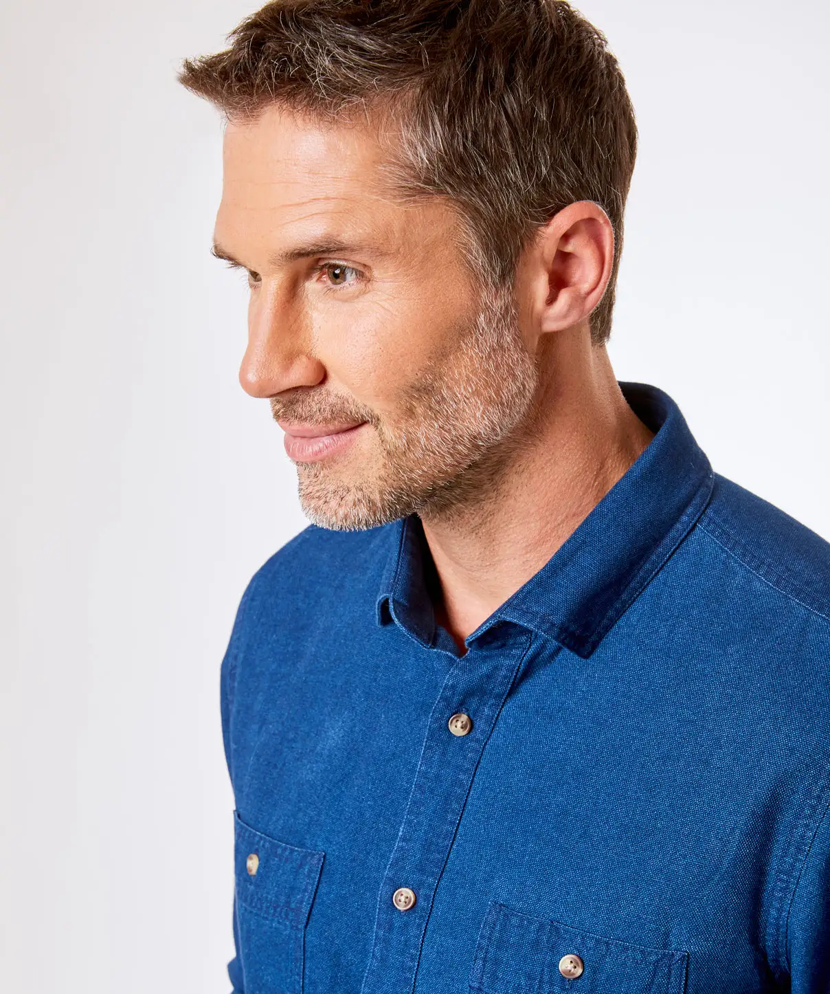 Gazman Tailored Fit Double Pocket Denim Shirt - Indigo 4 Gazman Tailored Fit Double Pocket Denim Shirt - Indigo - Image 2