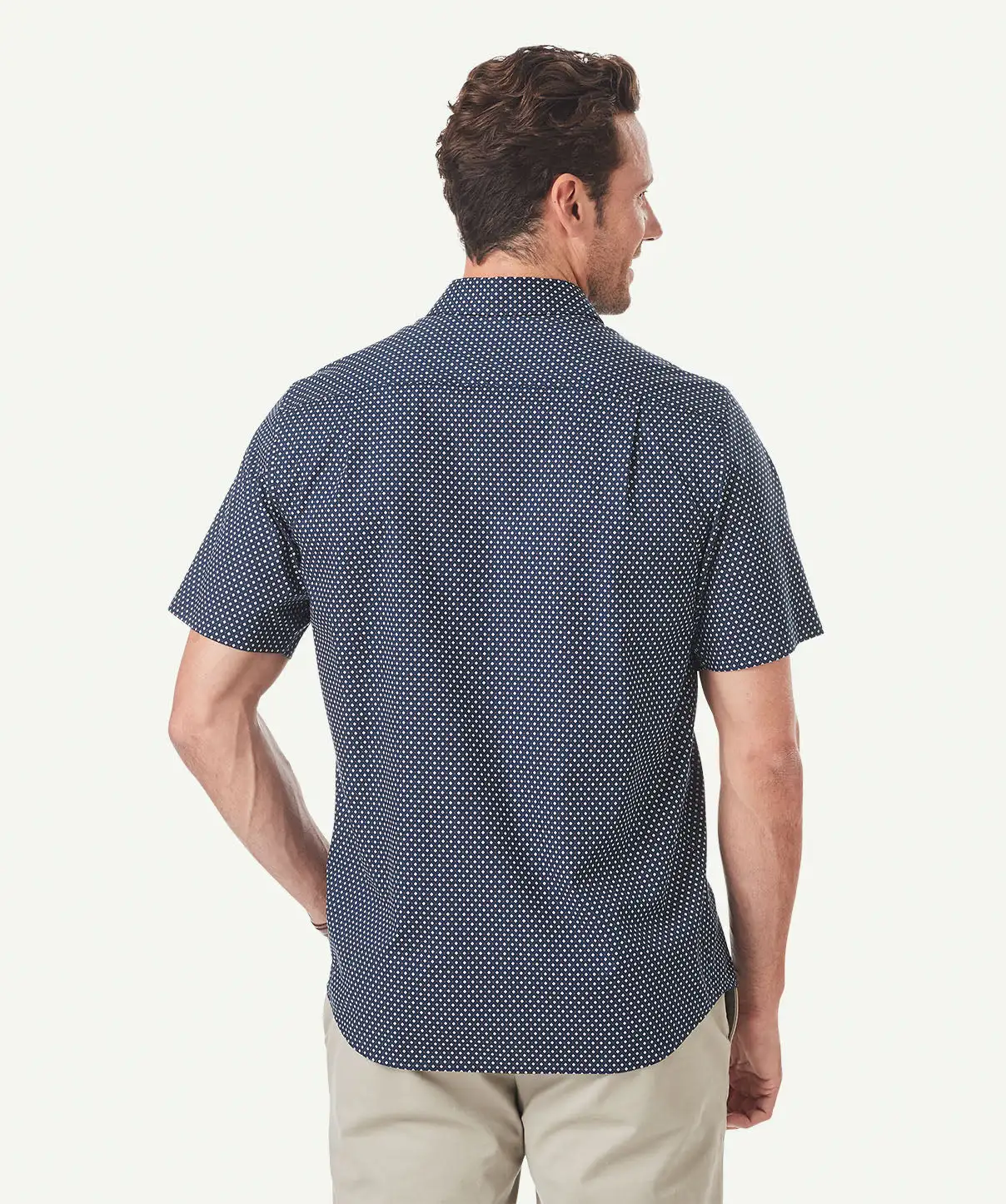 Gazman Geo Printed Short Sleeve Shirt - Navy 5 Gazman Geo Printed Short Sleeve Shirt - Navy - Image 3