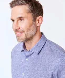 Gazman Tailored Fit Leaf Print Shirt - Blue -Cheap Accessories Store 3 9726b78d 116c 4d8a 82fb c32c3766a02a