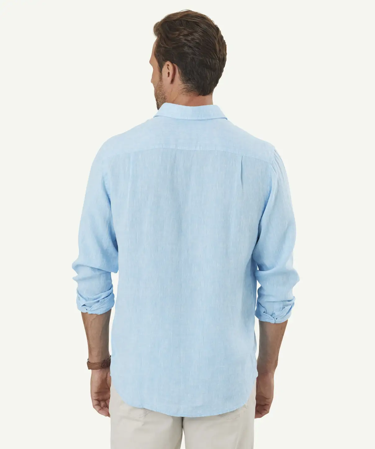 Gazman Pure Linen Plain Long Sleeve Shirt - Turquoise 5 Gazman Pure Linen Plain Long Sleeve Shirt - Turquoise - Image 3