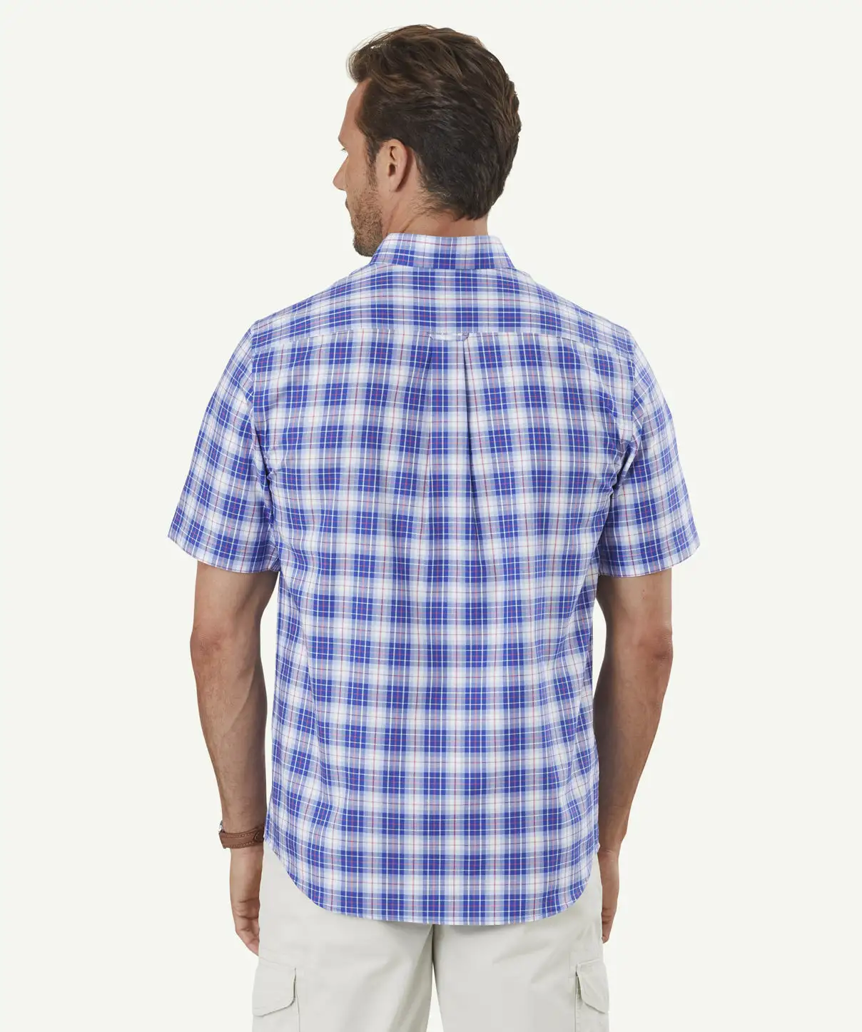 Gazman Easy Care Oxford Check Short Sleeve Shirt - Cobalt 5 Gazman Easy Care Oxford Check Short Sleeve Shirt - Cobalt - Image 3