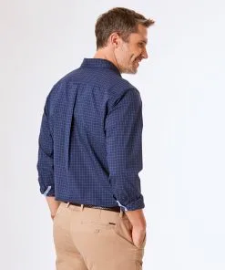 Gazman Casual Poplin Check Shirt - Navy -Cheap Accessories Store 3 acdffb96 7869 437c b4de 1624a737b004