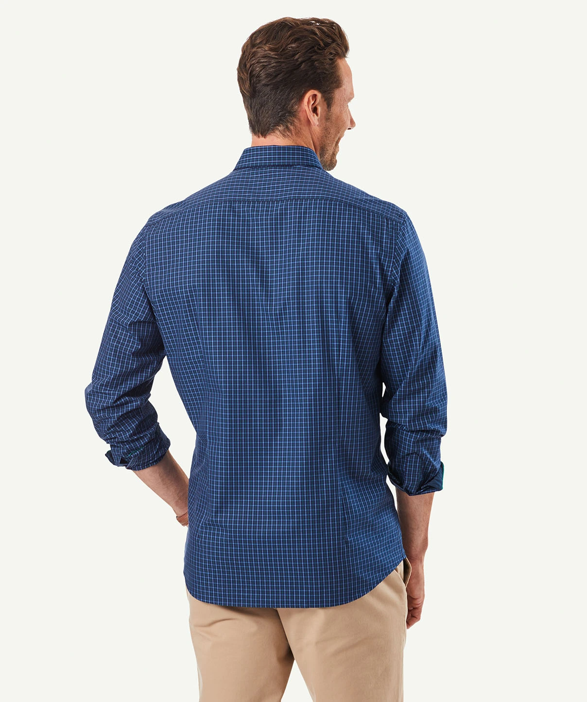 Gazman Tailored Easy Care Check Long Sleeve Shirt - Navy 5 Gazman Tailored Easy Care Check Long Sleeve Shirt - Navy - Image 3